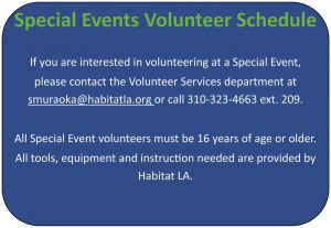 Special Events Volunteer Schedule 1.19.15