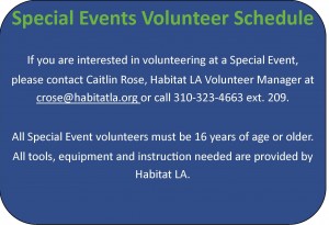 Special Events Volunteer Schedule 2.18.15