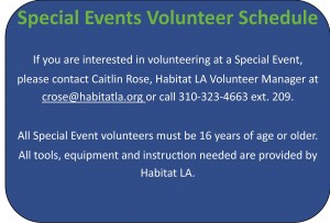 Special Events Volunteer Schedule 2.18.15