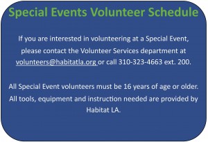 Special Events Volunteer Schedule 2.4.15