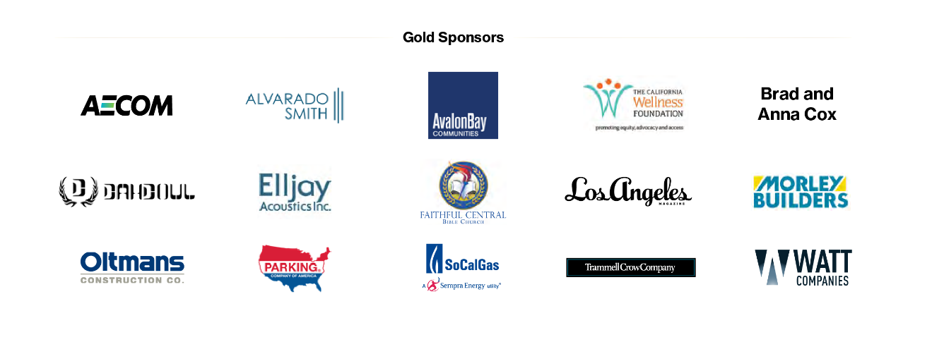List of sponsors from this year's virtual Los Angeles Builders Ball.